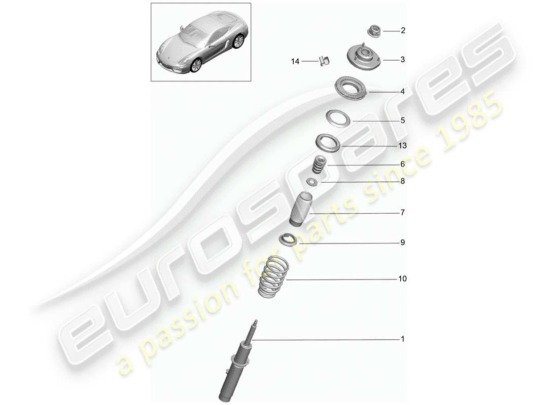 porsche cayman 981 (2016) vibration damper part diagram