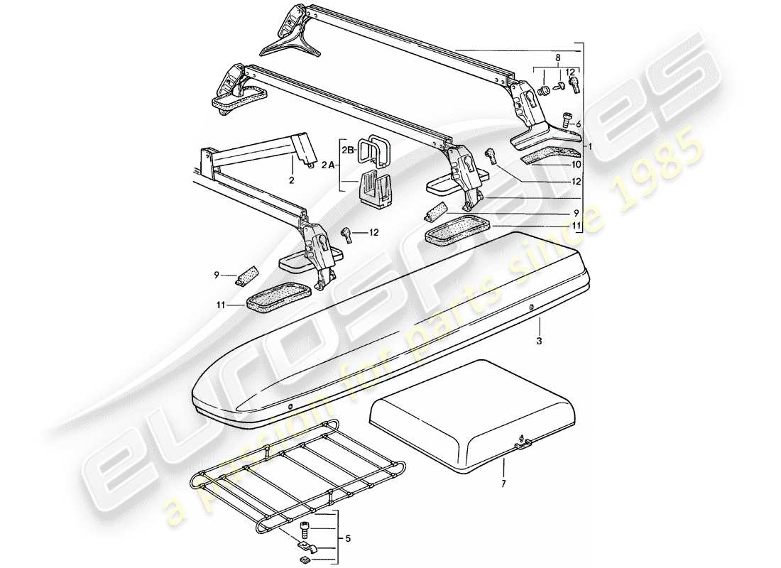 porsche 924 (1982) roof transport system - - i - - until - 75 kg - d - mj 1981>> - mj 1982 part diagram