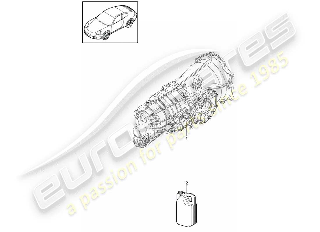 porsche 997 gen. 2 (2009) manual gearbox part diagram