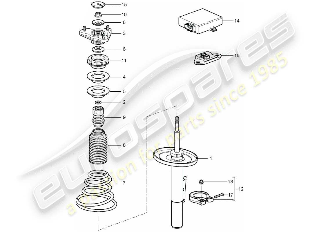 porsche boxster 987 (2008) suspension part diagram