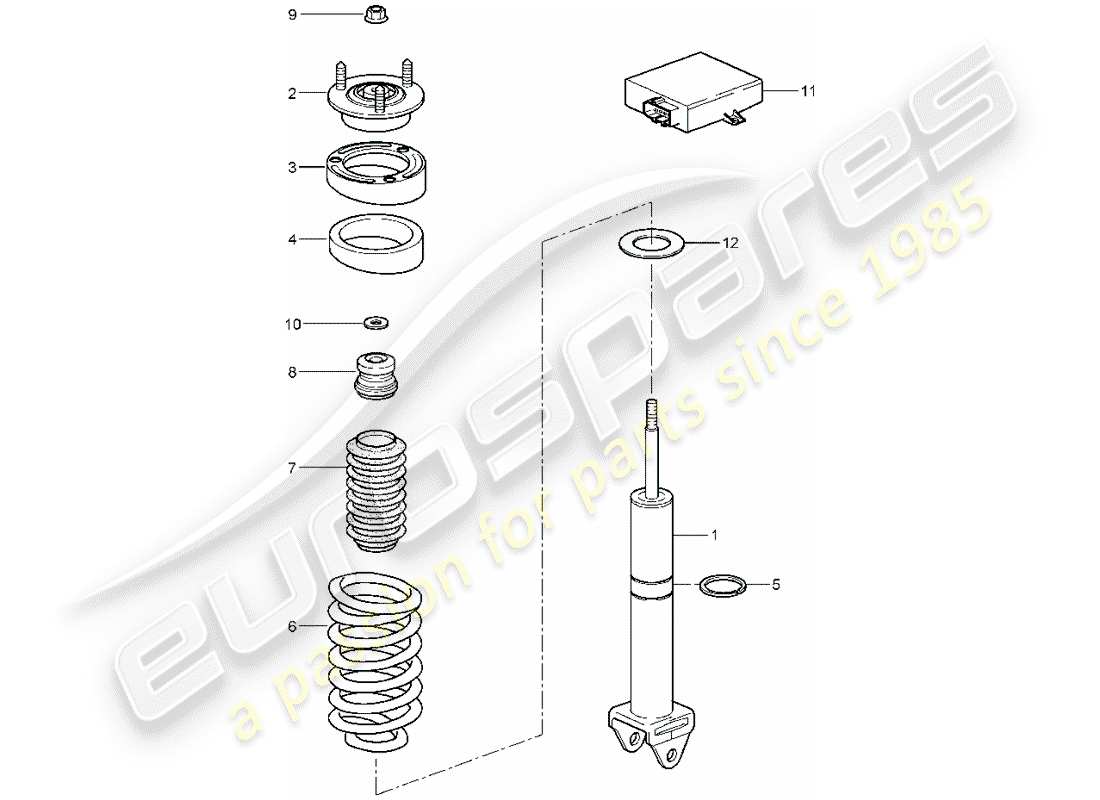 porsche 997 t/gt2 (2008) shock absorber part diagram