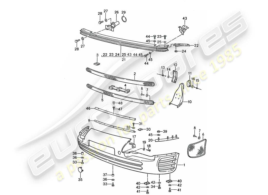 porsche 959 (1988) bumper part diagram