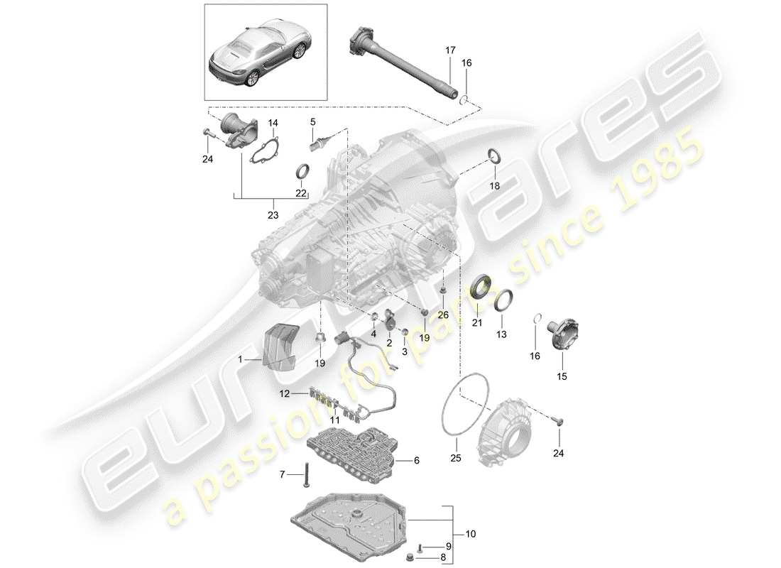 porsche boxster 981 (2016) - pdk - part diagram