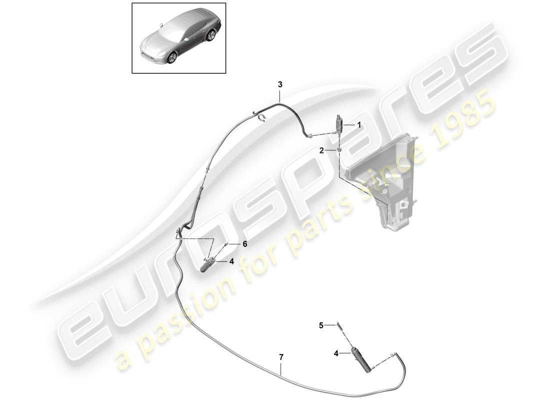 porsche panamera 971 (2017) headlight washer system part diagram