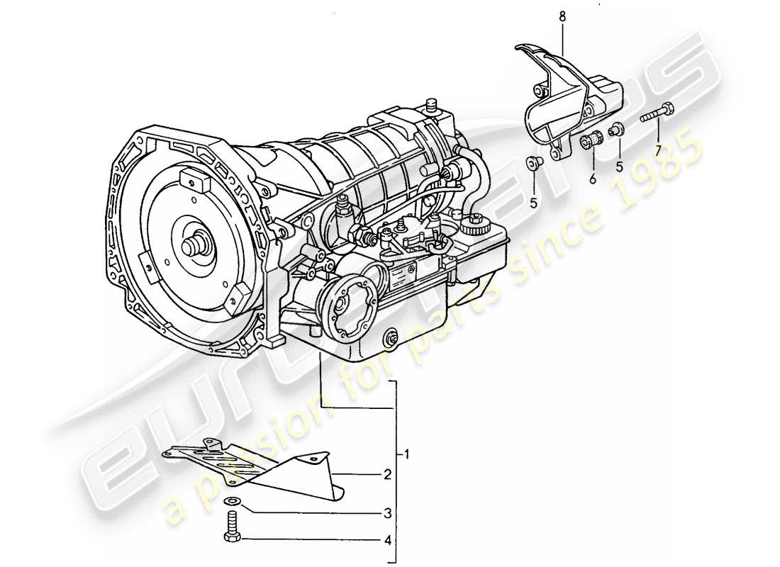 porsche 968 (1995) tiptronic - replacement transmission part diagram