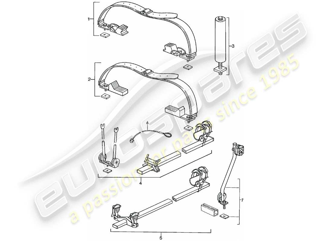 porsche 924 (1982) roof transport system - - ii - - until - 75 kg - d - mj 1981>> - mj 1982 part diagram