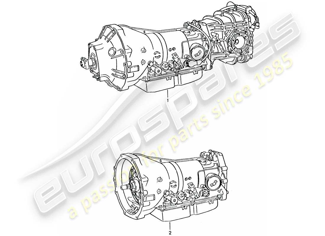 porsche 928 (1992) automatic transmission - replacement transmission part diagram