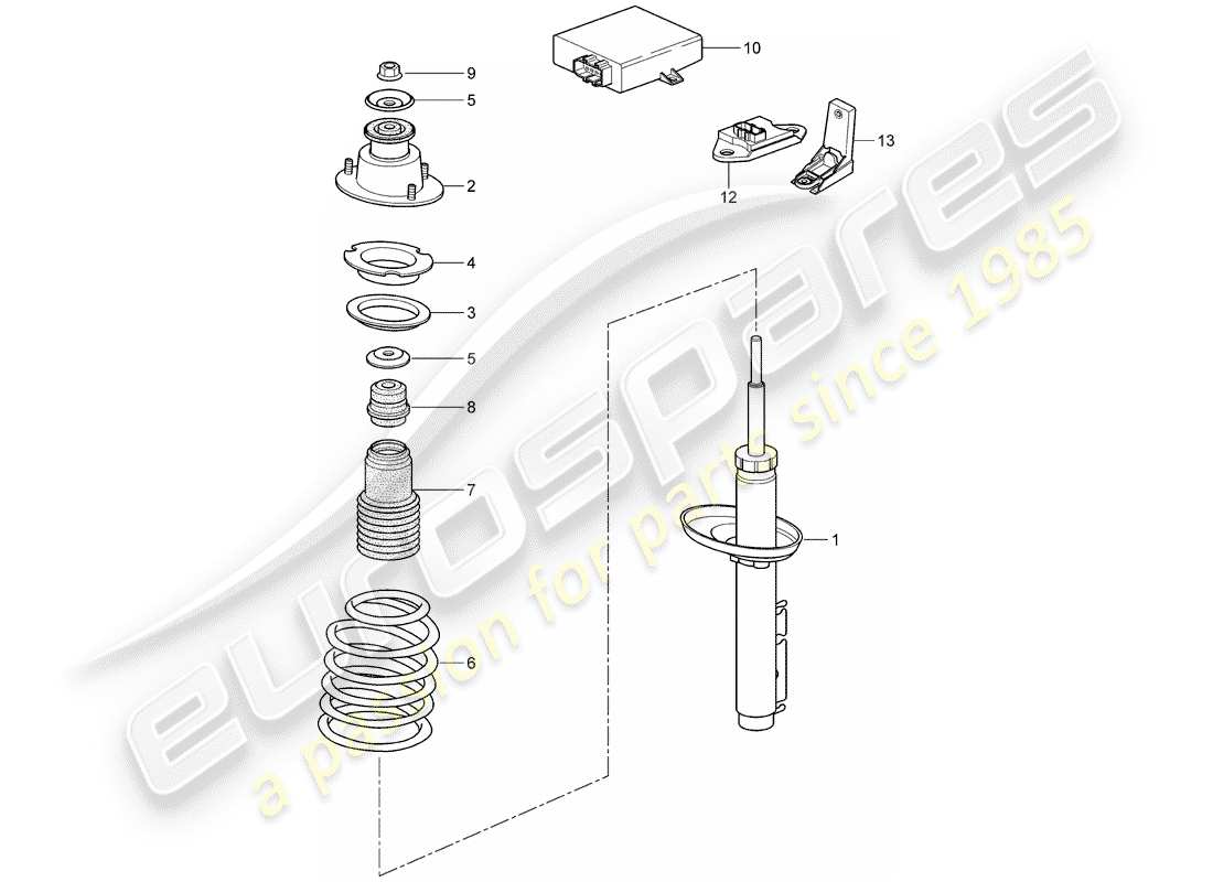 porsche cayman 987 (2008) shock absorber part diagram