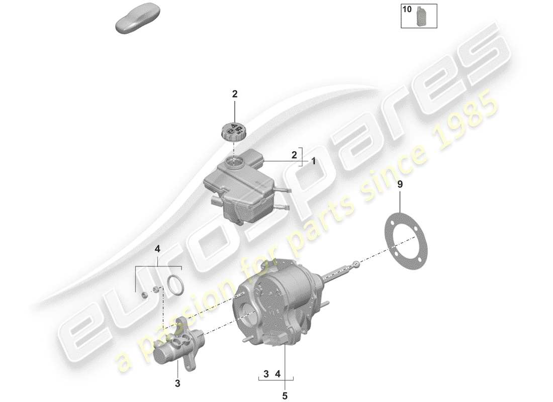 porsche 2019 brake master cylinder part diagram