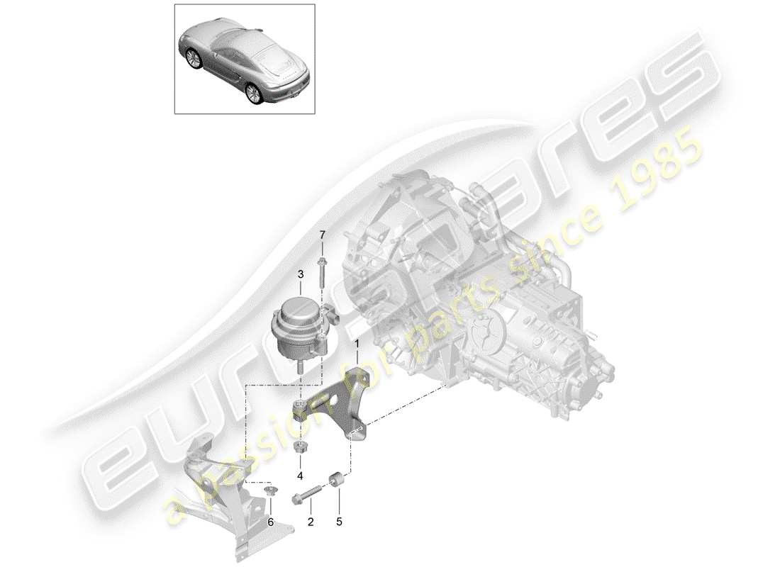 porsche cayman 981 (2015) transmission suspension part diagram