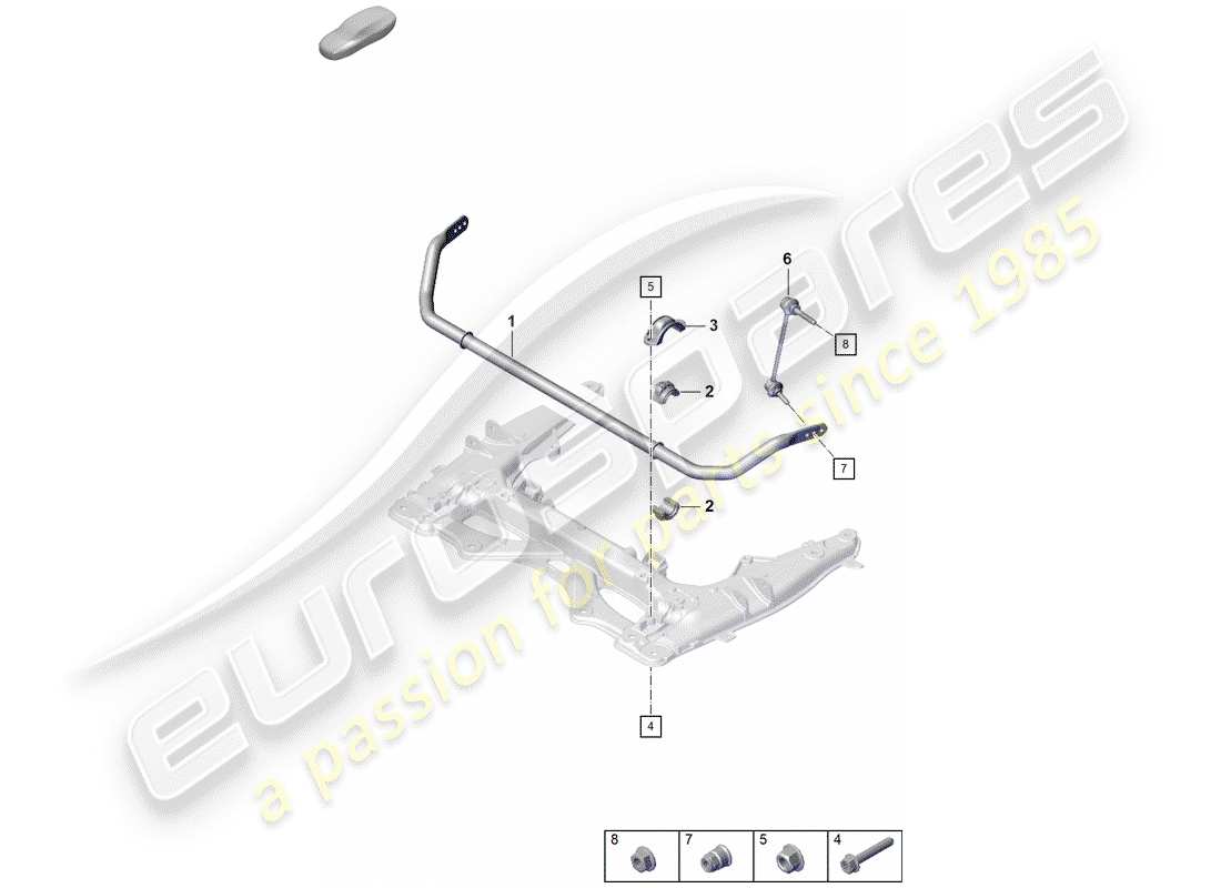 porsche boxster spyder (2019) stabilizer part diagram