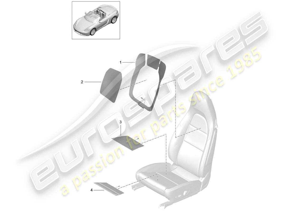 porsche 718 boxster (2018) heater element part diagram