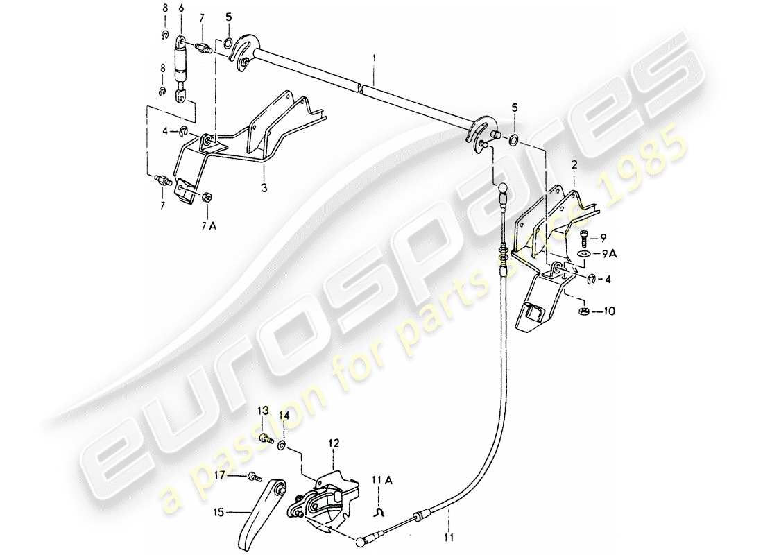 porsche 964 (1991) rear covering - relay shaft - single parts part diagram