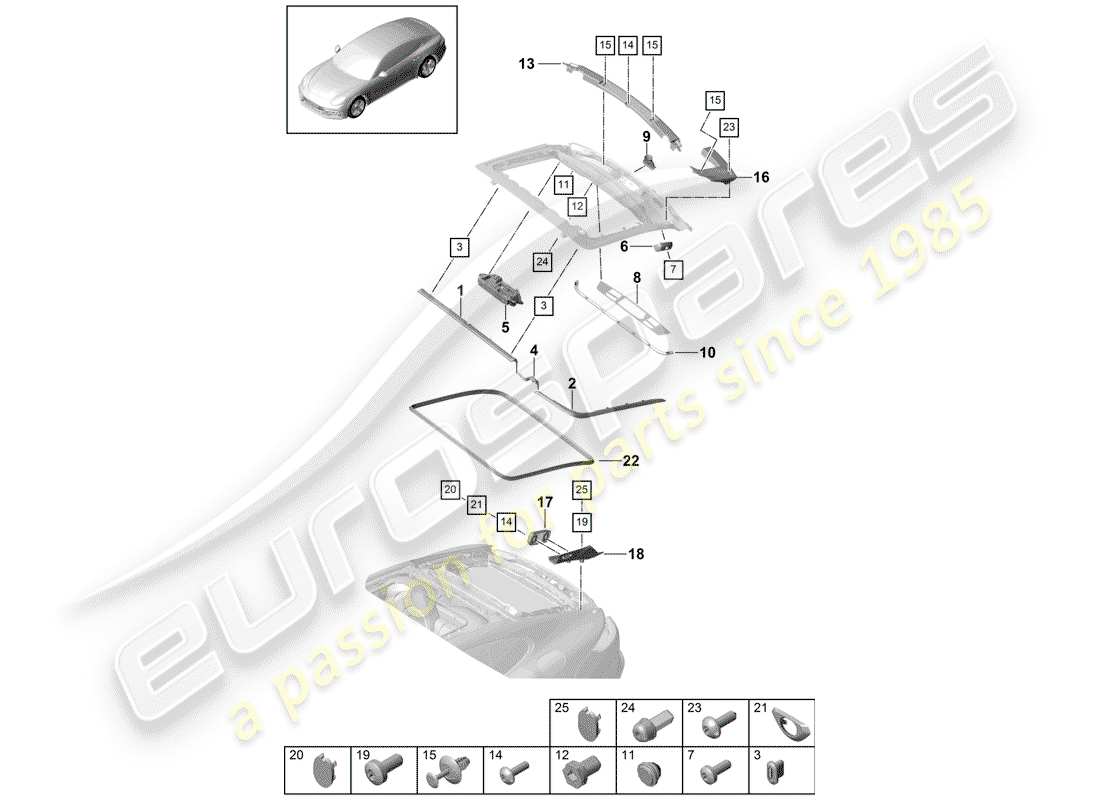 porsche panamera 971 (2020) gaskets part diagram