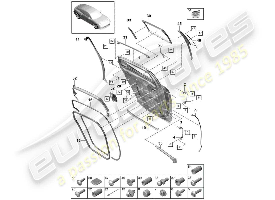 porsche panamera 971 (2017) gasket part diagram