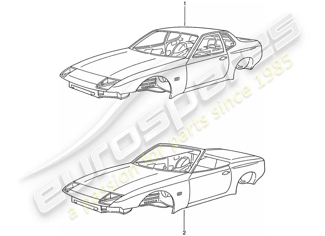 porsche 944 (1991) car body part diagram