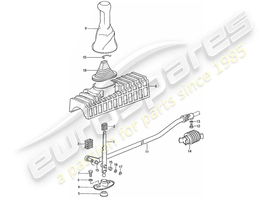 porsche 959 (1987) transmission control part diagram