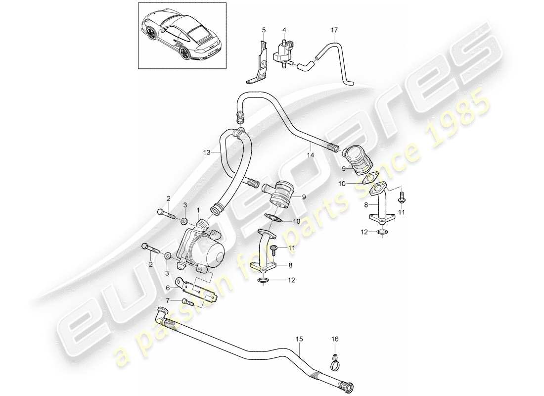 porsche 911 t/gt2rs (2013) air injection part diagram