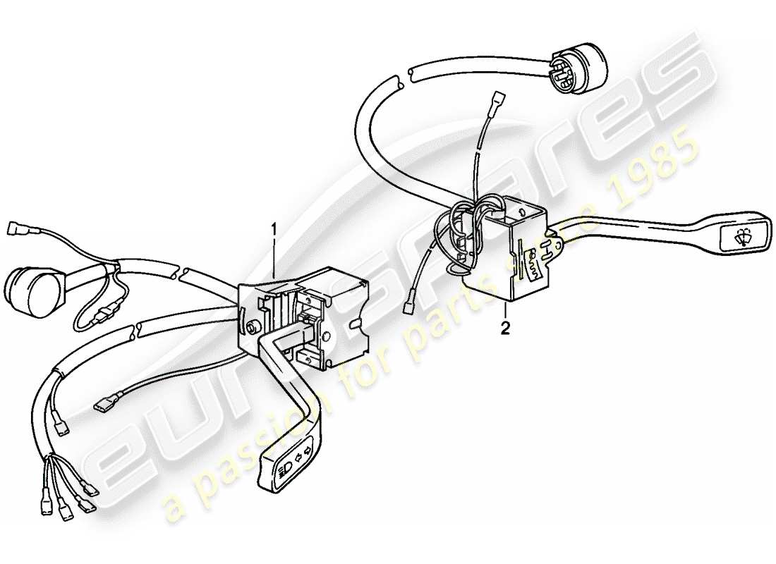 porsche 911 (1986) steering column switch part diagram