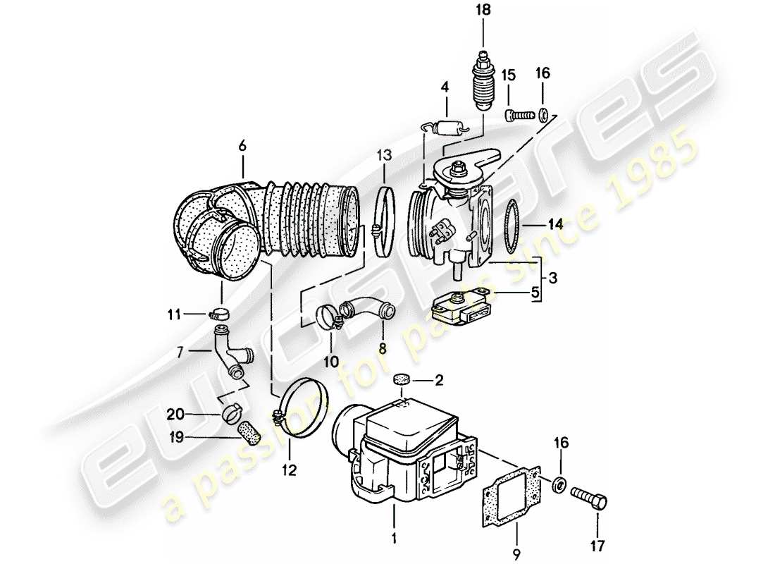 porsche 924s (1987) l-jetronic - 1 part diagram