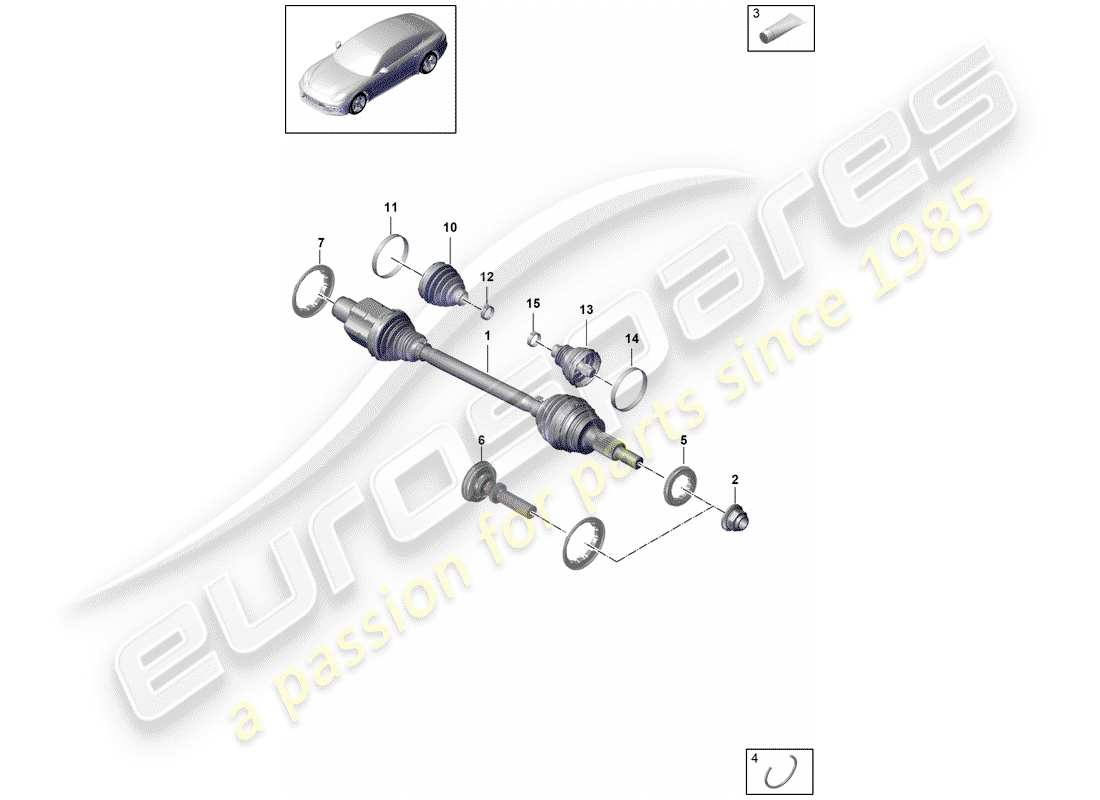 porsche panamera 971 (2019) drive shaft part diagram