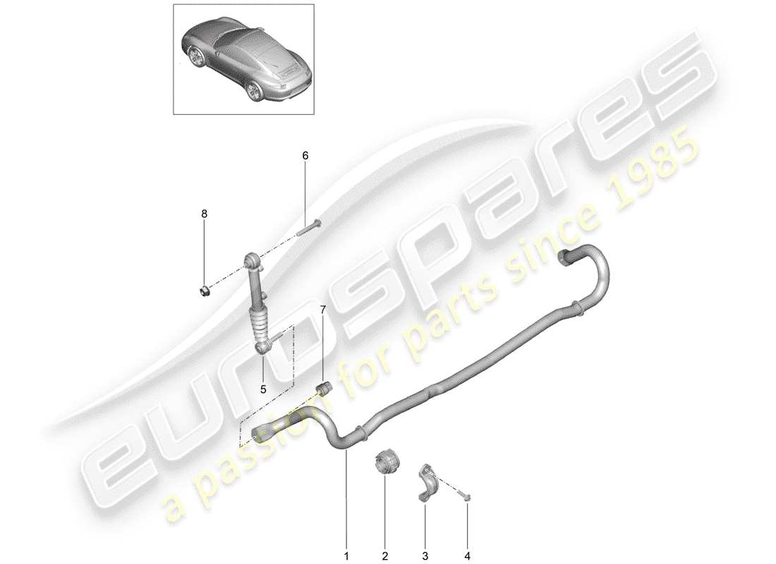 porsche 991 (2015) stabilizer part diagram