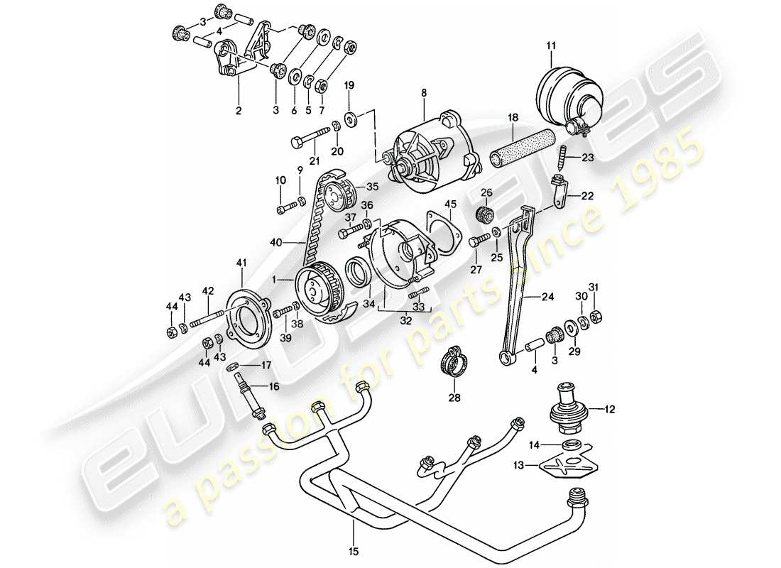 porsche 911 (1984) air injection part diagram