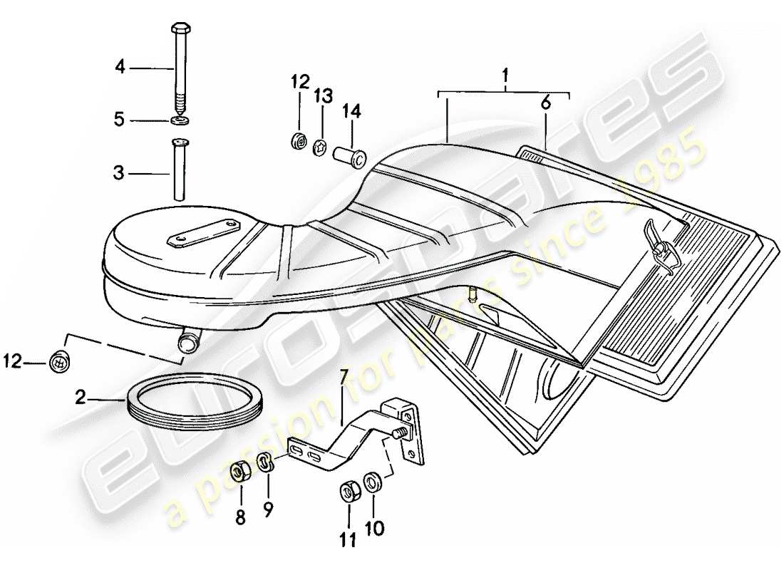 porsche 911 (1986) air cleaner part diagram