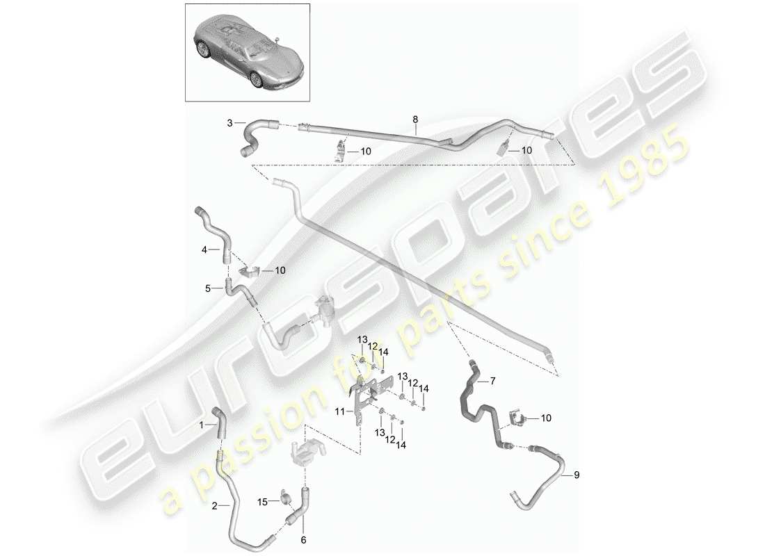 porsche 918 spyder (2015) heater part diagram