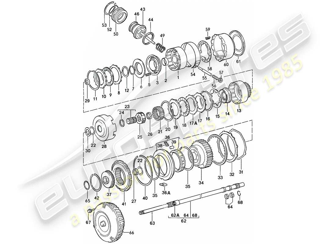 porsche 944 (1987) transmission control - automatic transmission part diagram