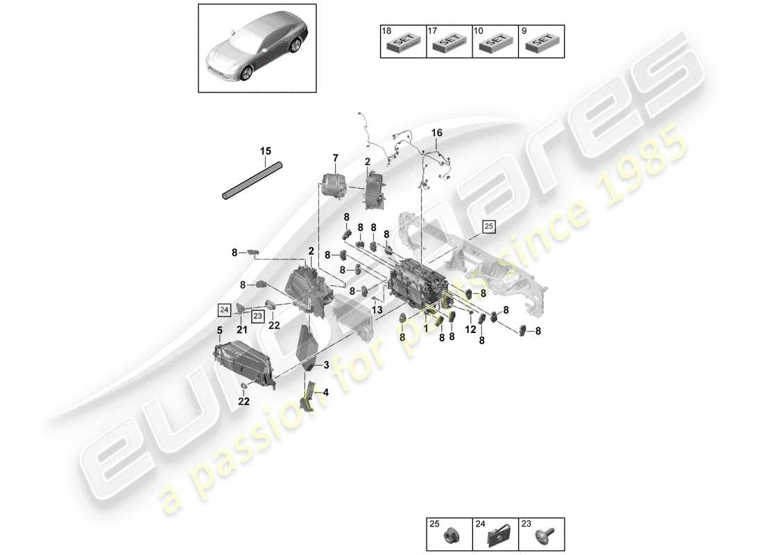 porsche panamera 971 (2020) air conditioner part diagram