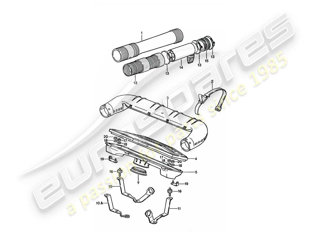 porsche 928 (1992) air cleaner - lh-jetronic part diagram