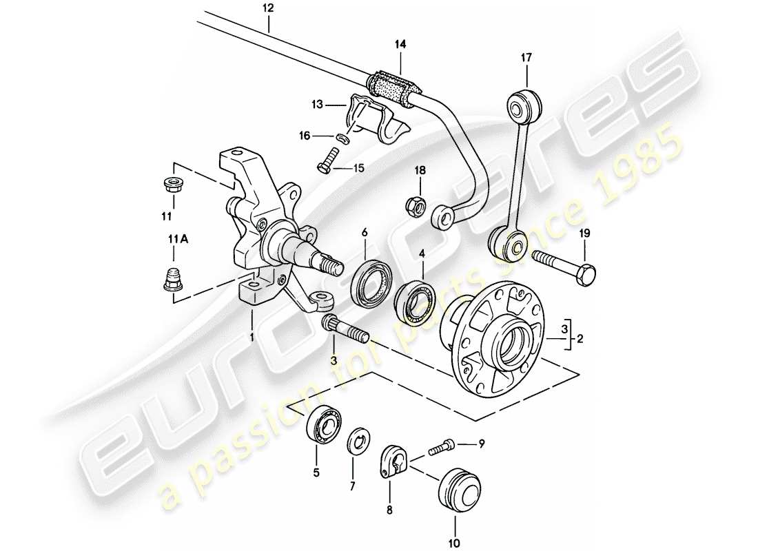 porsche 928 (1984) steering knuckle - stabilizer - front axle - f >> 92-gs860 999 - lubricants - d >> - mj 1985 part diagram