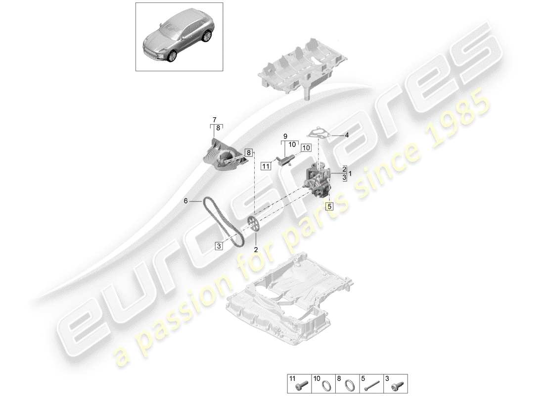 porsche macan (2020) oil pump part diagram