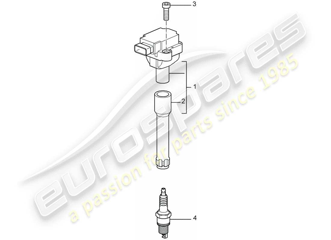 porsche cayman 987 (2006) ignition system part diagram