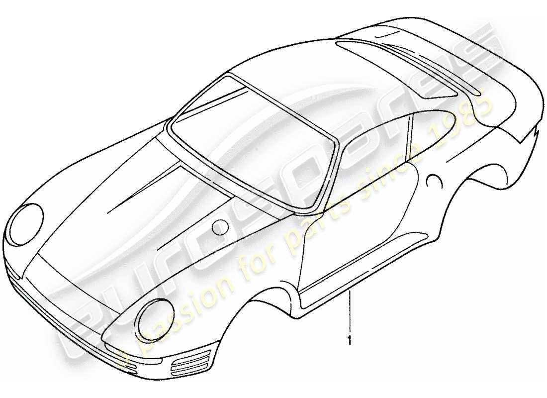 porsche 959 (1988) car body part diagram