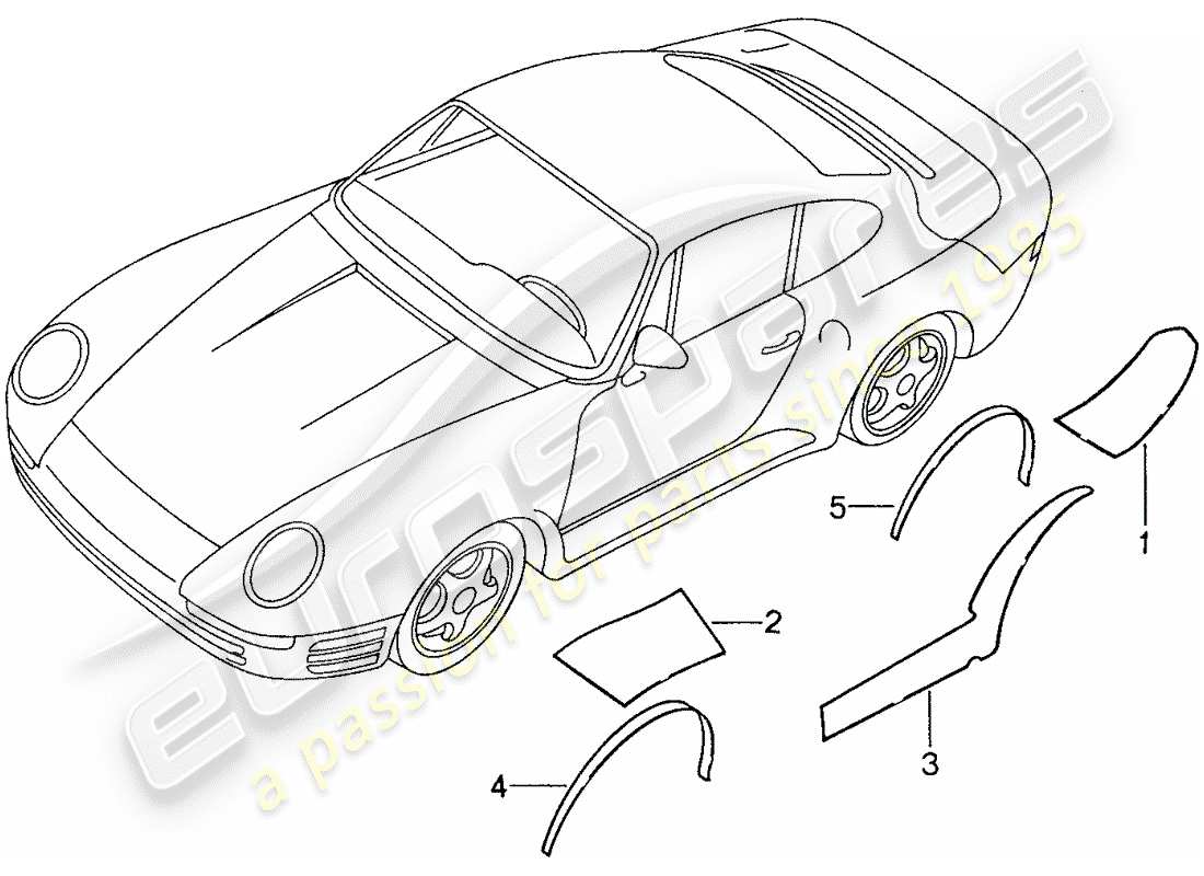 porsche 959 (1988) stone guard part diagram