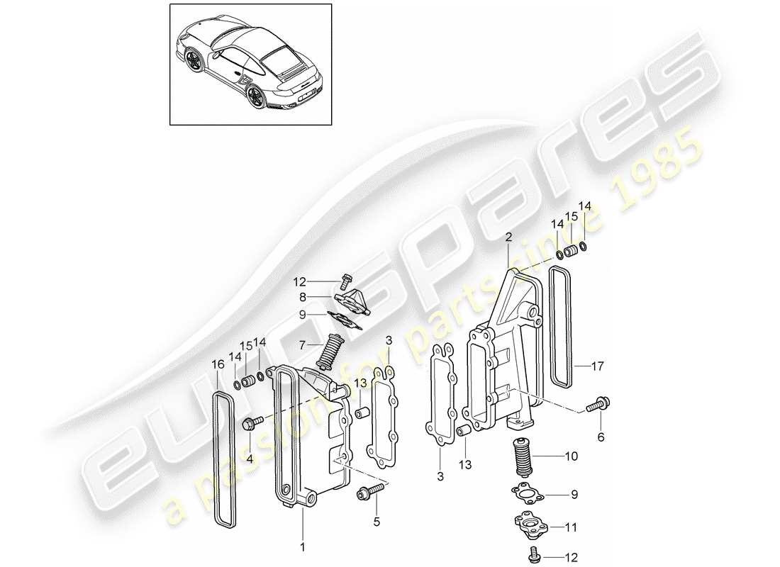 porsche 911 t/gt2rs (2013) chain case part diagram