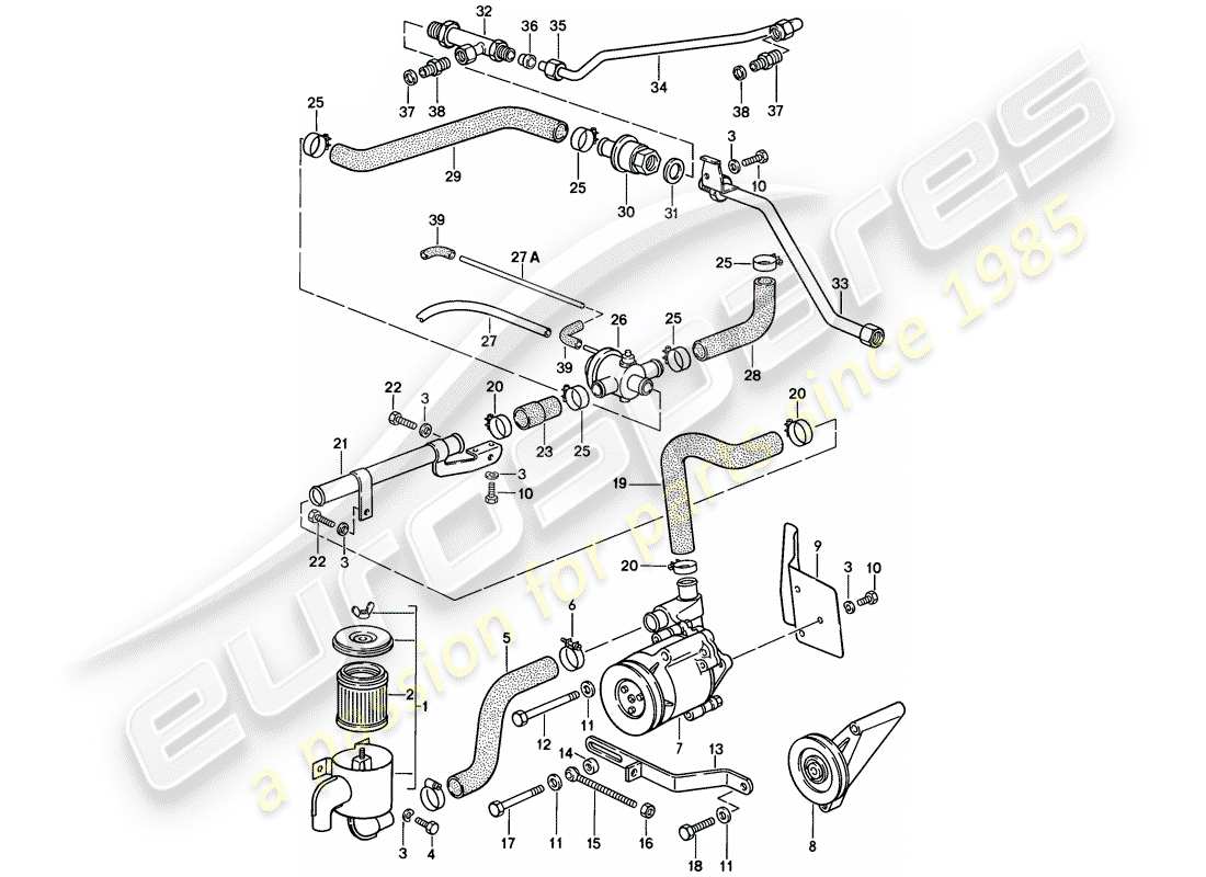 porsche 928 (1985) air injection part diagram