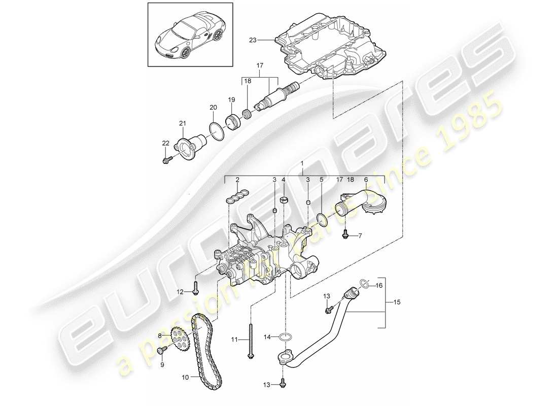 porsche boxster 987 (2009) oil pump part diagram