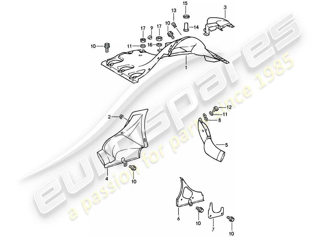 porsche 911 (1984) air duct part diagram