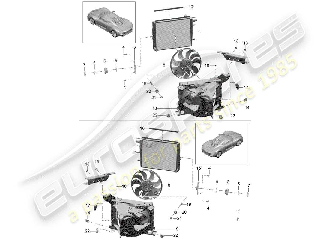 porsche 918 spyder (2015) water cooling part diagram