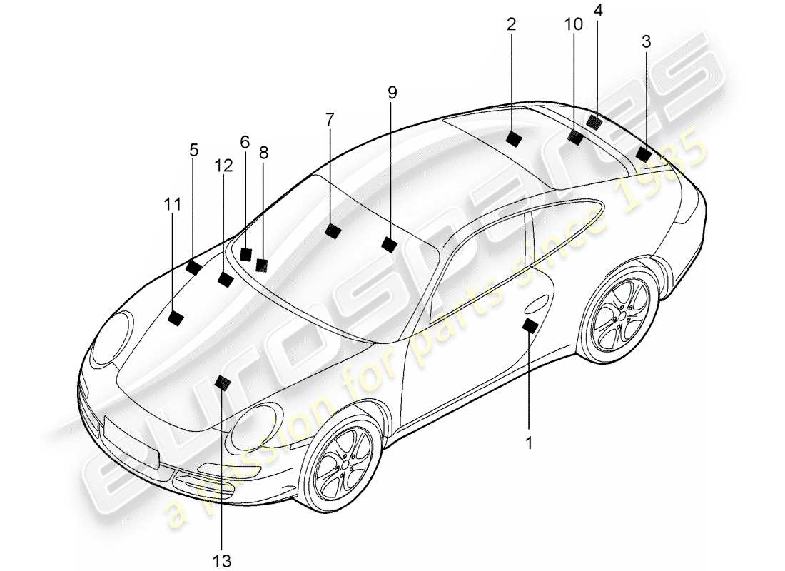 porsche 997 gen. 2 (2010) signs/notices part diagram