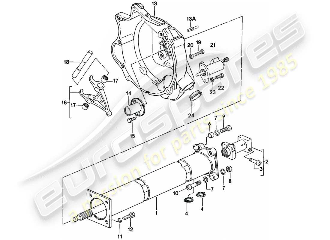 porsche 924 (1979) central tube part diagram