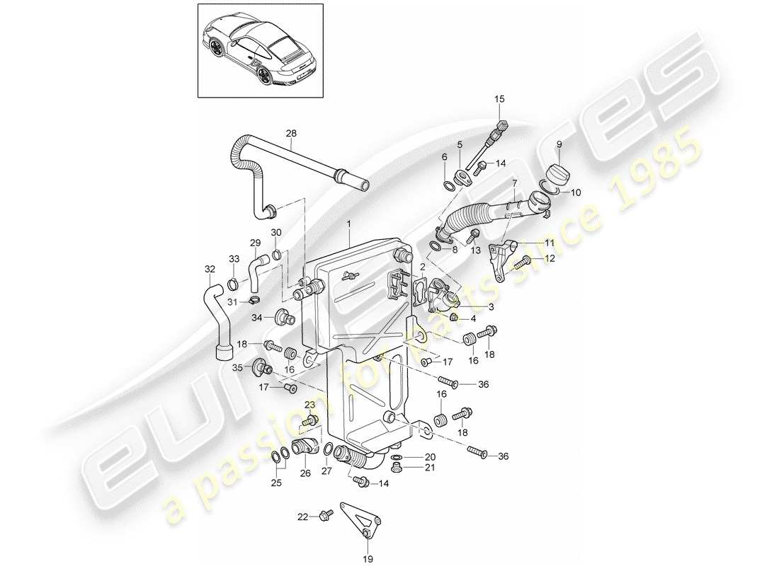 porsche 911 t/gt2rs (2013) engine lubrication part diagram