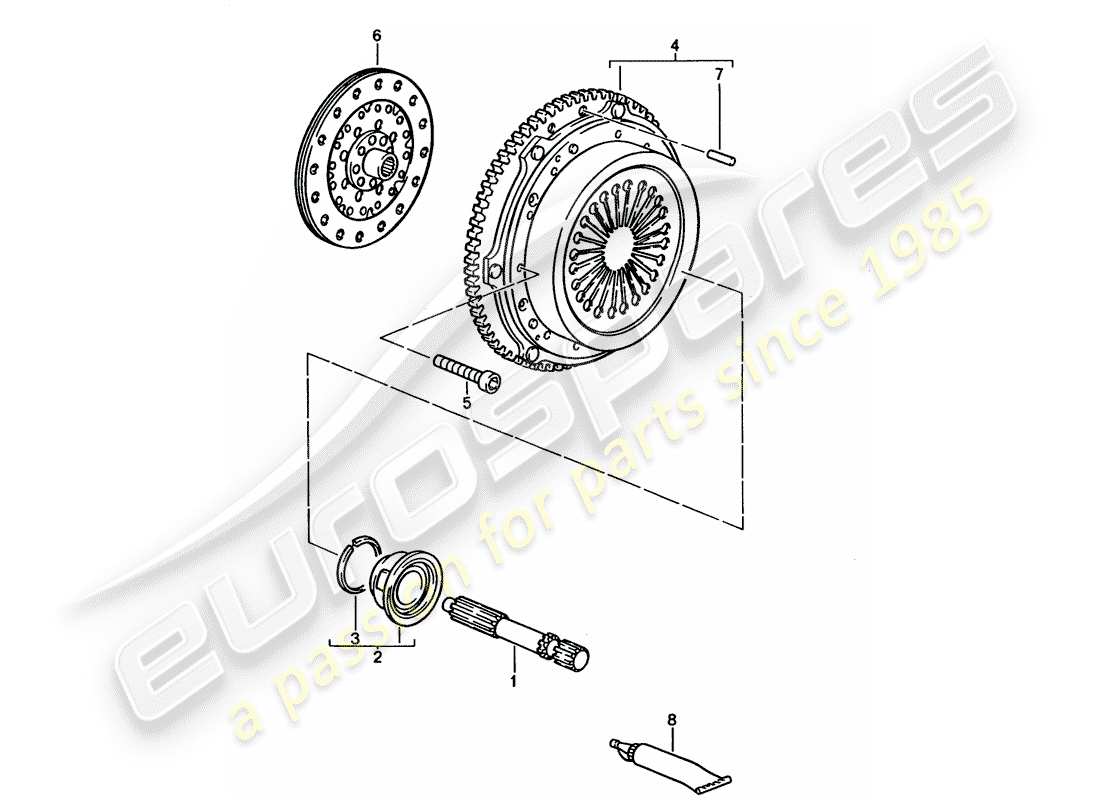 porsche 928 (1995) manual gearbox - clutch part diagram