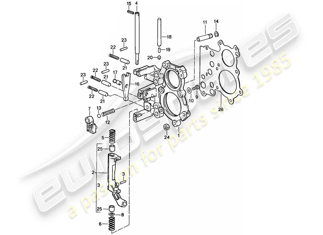 porsche 911 (1988) tensioning plate - shift control lock device - 5-speed part diagram