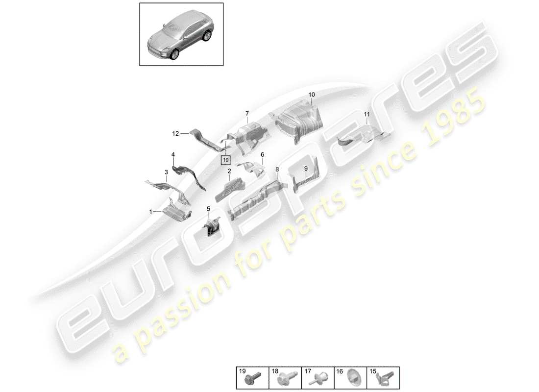 porsche macan (2019) lining part diagram