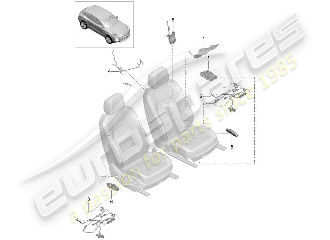 porsche macan (2020) electrics part diagram