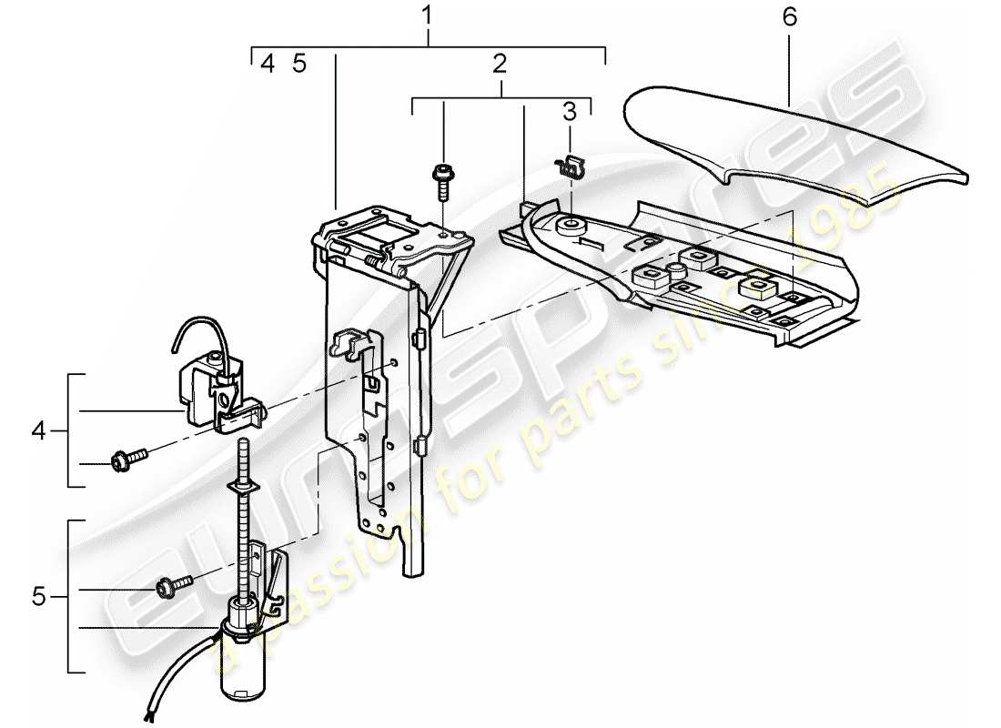 porsche 997 t/gt2 (2009) flap part diagram